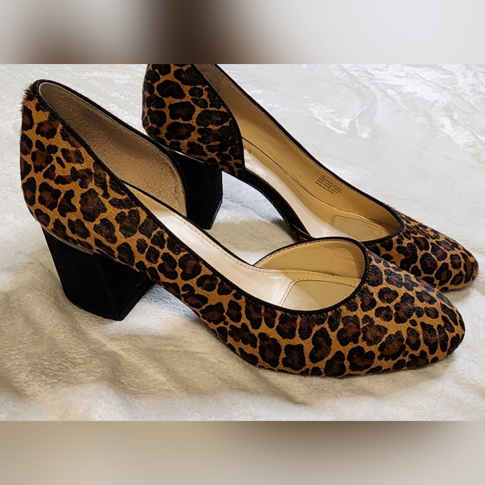 Calf Hair Leopard Print Heels By Alex Marie, EUC, SIZE‎ 7